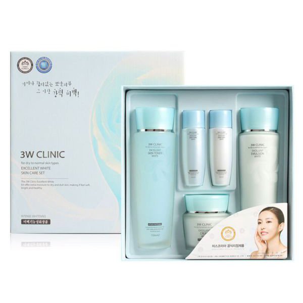 3W CLINIC Excellent White Skincare 3 Set, Осветляющий Набор для ухода за  кожей лица, КОЛЛАГЕН | Косметика оптом - Safeko